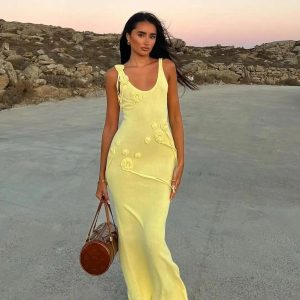 FLOWER KNITTED BEACH DRESS