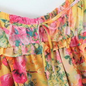 BOHO BOW FLORAL MINI DRESS WOMEN