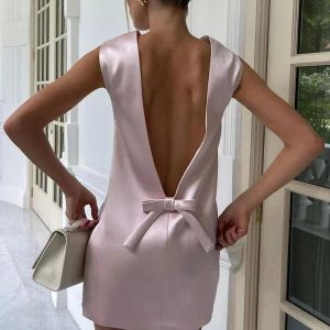 DIANNE SATIN BACK BOW DRESS