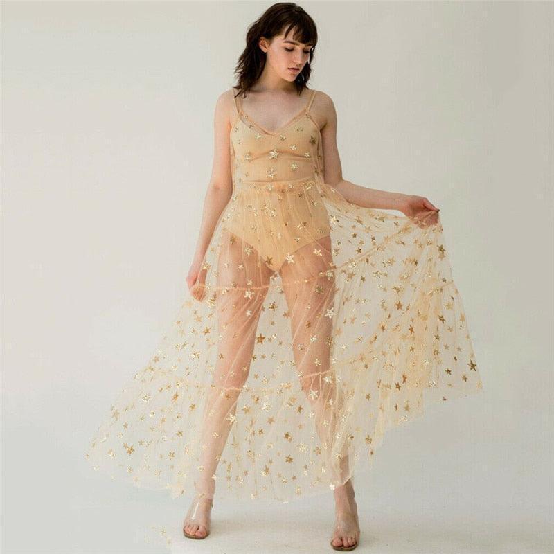 LONG SWEET TULLE STARS DRESS - Image 4