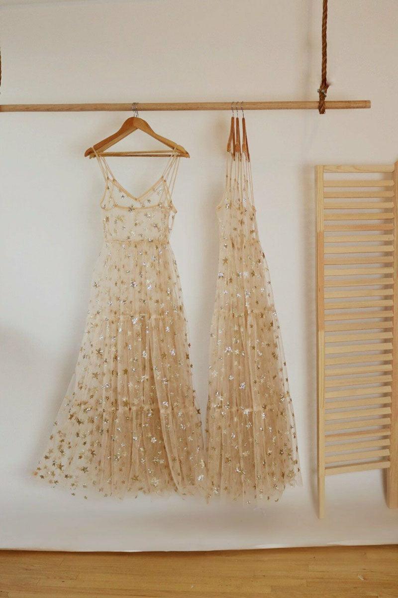 LONG SWEET TULLE STARS DRESS